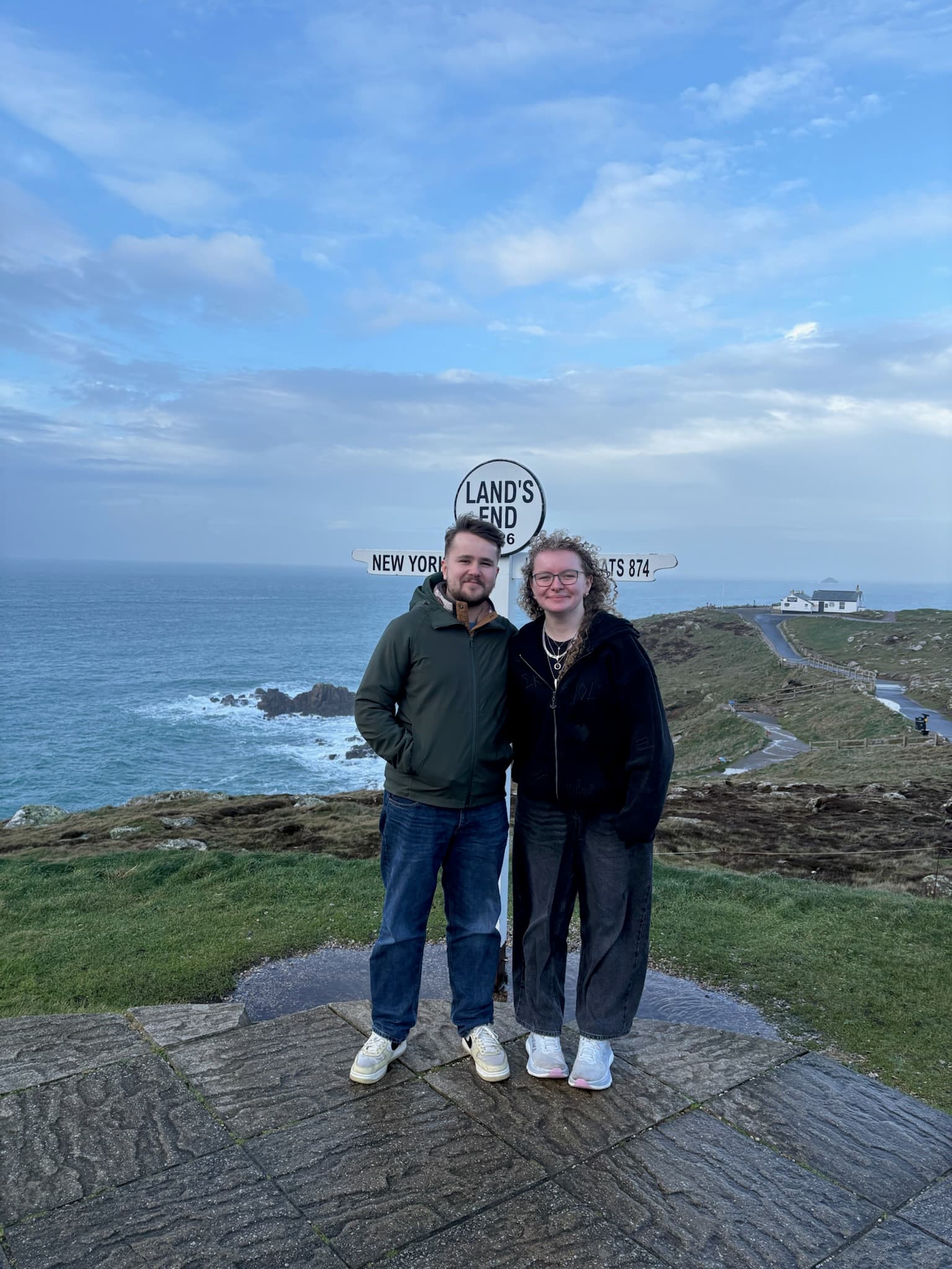 Ethan and his girlfriend at Land's End